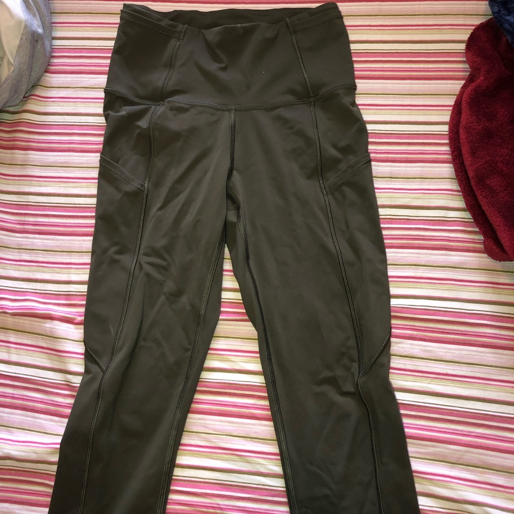 Army green lululemon leggings